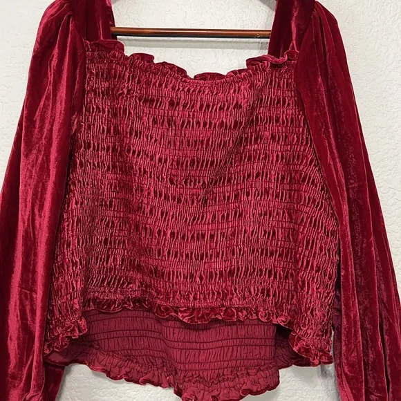 Torrid Red Velvet Smocked Top - Picture 10 of 14